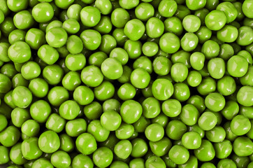 Food background - green peas closeup