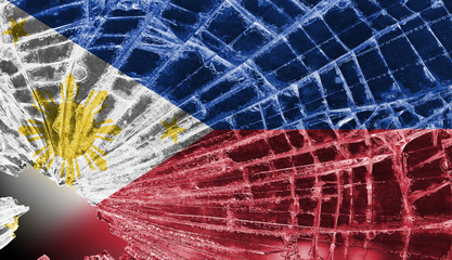 Broken glass or ice with a flag, The Phillippines