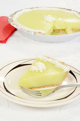 key lime pie with a fork