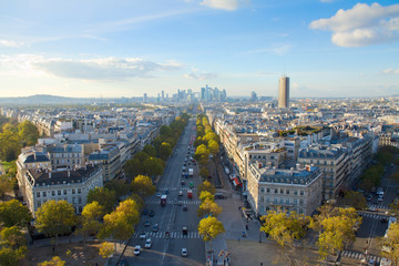 skyline of Paris from place de l’Étoile, France