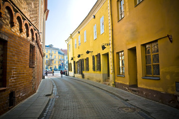 Vilnius oldtown street in sunny day