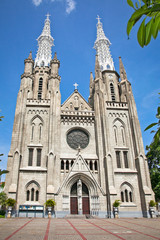 Fototapeta na wymiar Neogotycki rzymskokatolicki Katedra w Dżakarcie, na Jawie, Indon