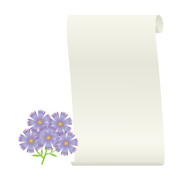 Flower and scroll.