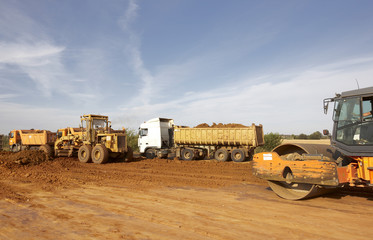 Tractors and dump trucks