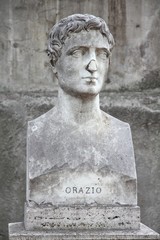 Horace bust in Villa Borghese park in Rome, Italy