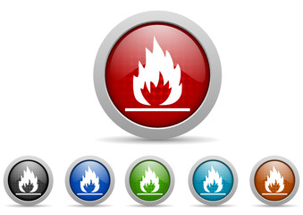 flames vector icon set