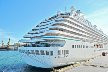 Cruise tourist ship in Black sea, Odessa, Ukraine