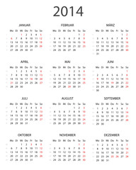 Kalender 2014 ohne Rahmen