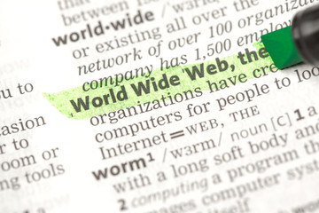 Fototapeta premium World Wide Web definition highlighted in green