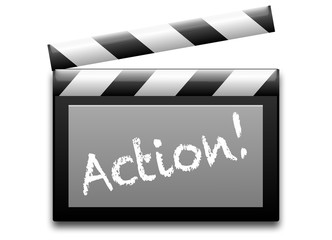 Naklejka premium chalkboard for movie action