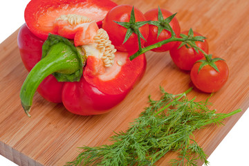 Vegetables on a cutting board