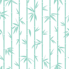 Seamless Pattern Blue Bamboo