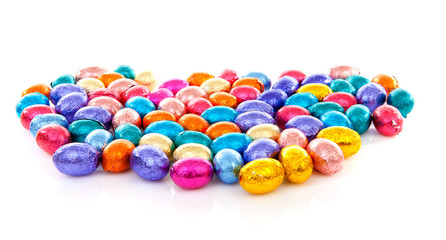 Colorful chocolate easter eggs