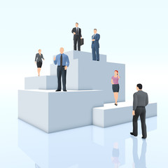 Gesch&auml;ftsleute auf der Hierarchie-Pyramide
