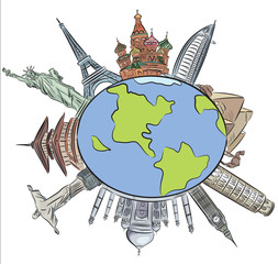World architecture illustration