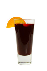 Mulled wine  isolated on white