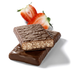 dietary choco bar with strawberry