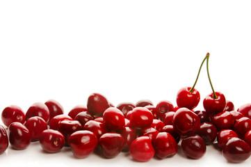 Heap of sweet cherries
