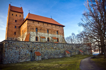 Trakai castle in Lithuania in spring time