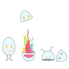 Cute eggs. Vector design.
