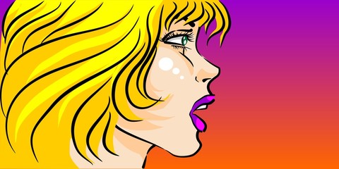 Beautiful blond woman angry