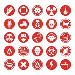 Work protection set with various icons
