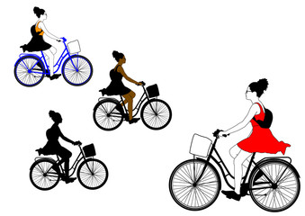 Radfahrerin mit Rock / Kleid - bike to work