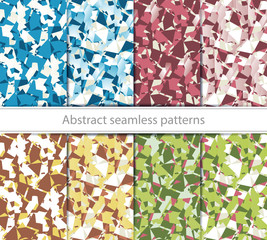 Seamless geometric textures. 4 type patterns in 8 variations