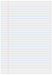 Notebook paper with lines