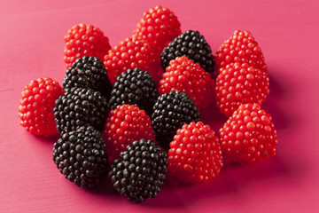 Colorful Sweet Raspberry Candy