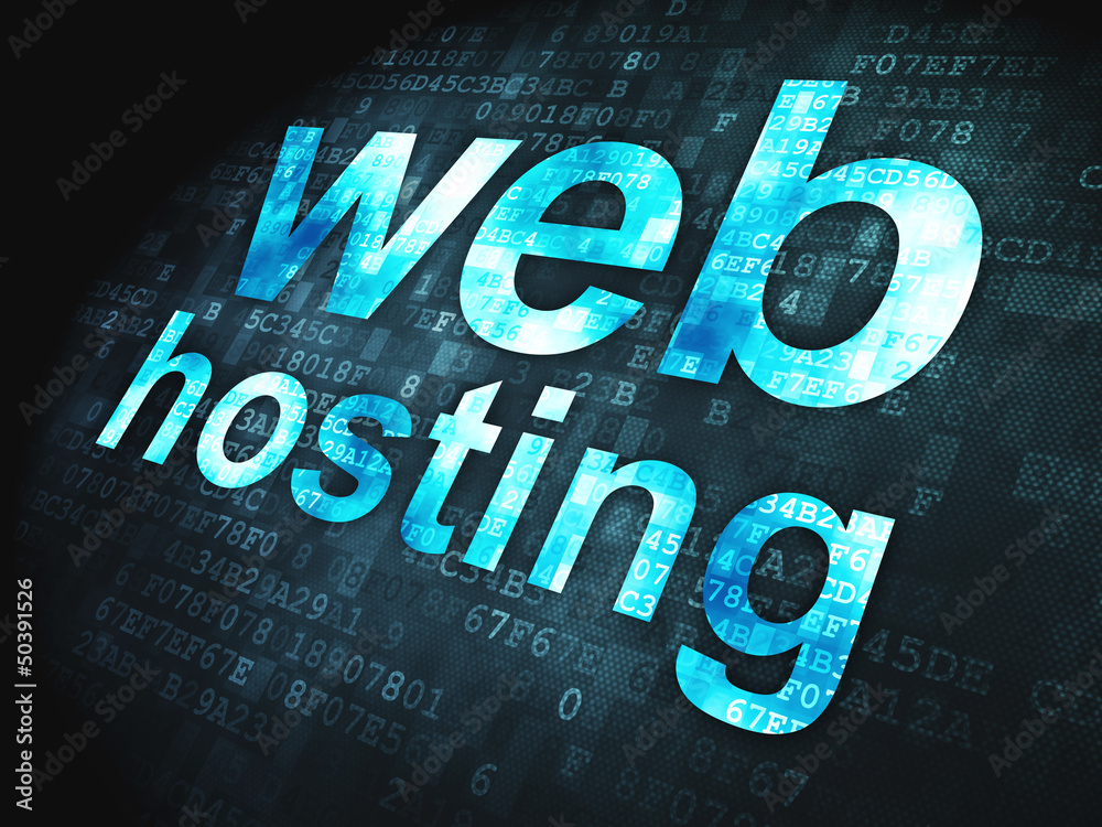 Wall mural seo web development concept: web hosting on digital background