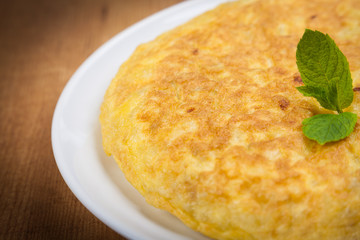 Fresh homemade Spanish tortilla (omelette)