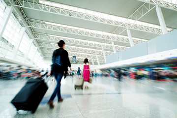 passenger in the shanghai pudong airport