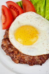 steak beef meat with fried egg