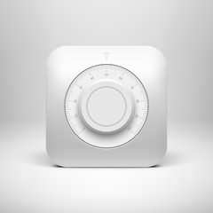 White Technology Volume Button with Scale