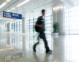 passenger in the shanghai pudong airport