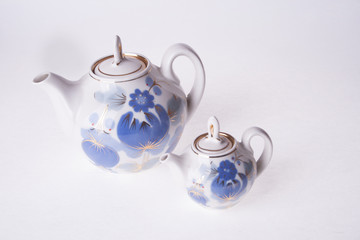 two porcelain teapots