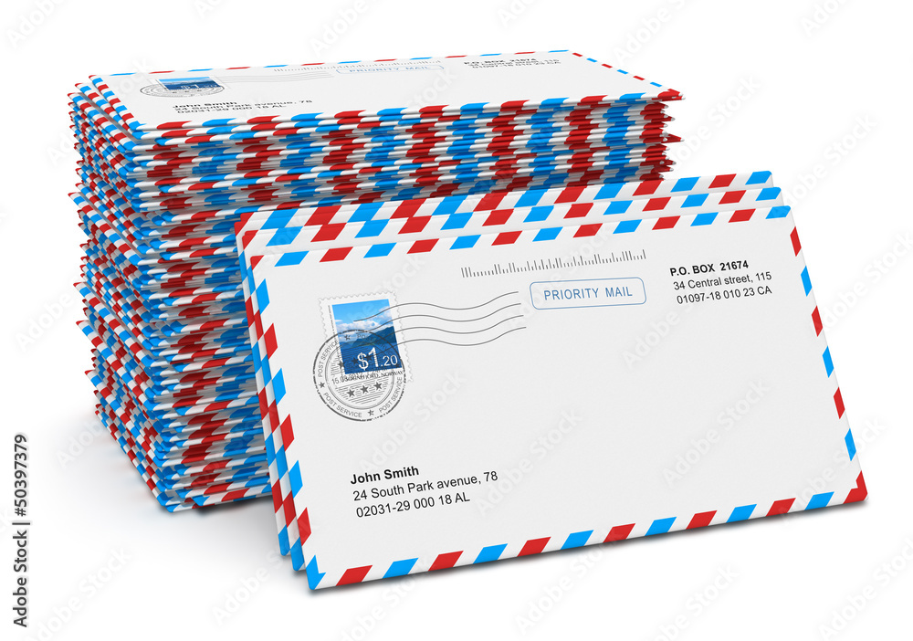 Poster stack of paper mail letters