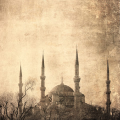 Vintage image of Blue Mosque, Istambul
