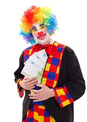 Clown showing big money