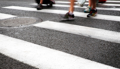 Busy street in China. Purposely blurred with a lens