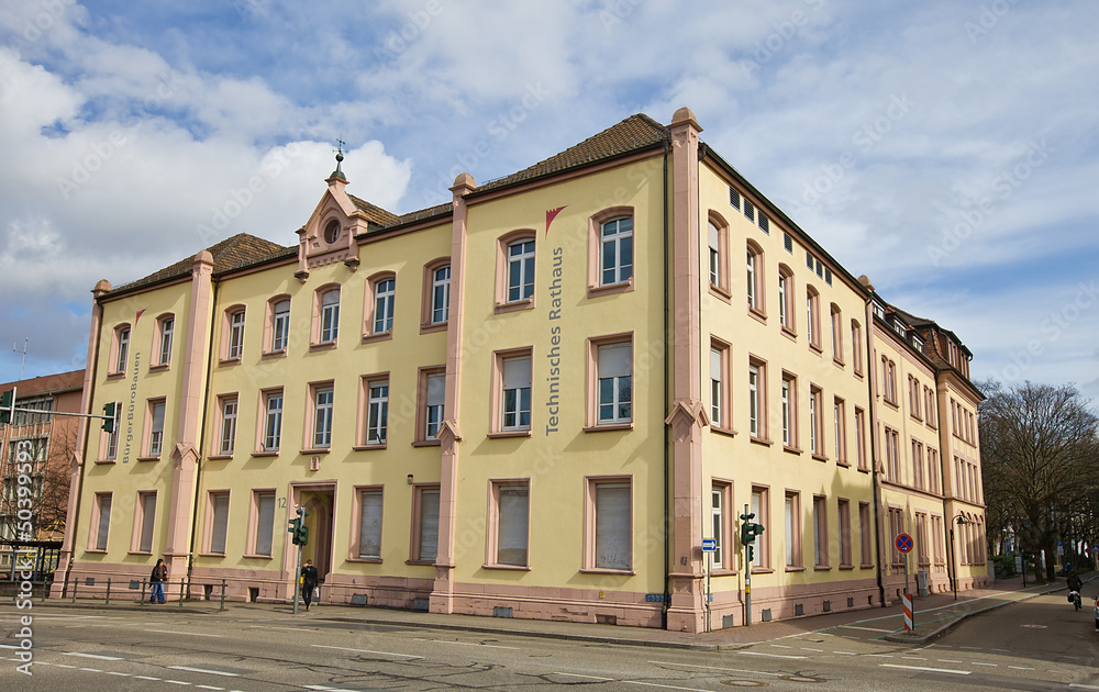 Wall mural city hall in offenburg, germany