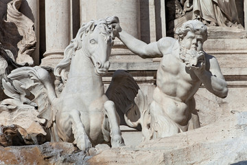 Trevi's Fountain Statue Detail