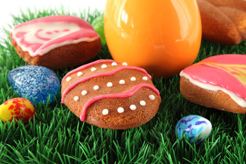 Osterwiese mit Gebäck