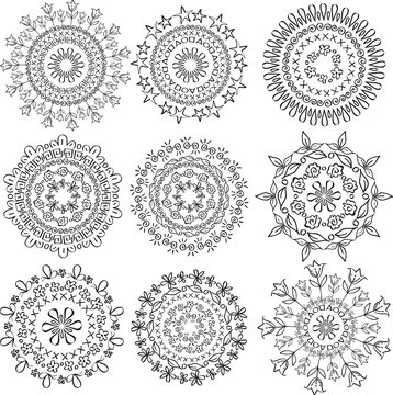 Floral patterns in the form mandala