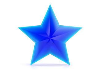 Obraz premium Blue star isolated on white
