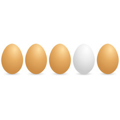 One always stands out! Abstract illustration with eggs