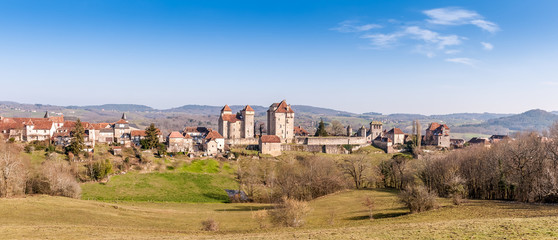 Magnifique Village médiéval de Curemonte, en Corrèze, en Nouvelle-Aquitaine, France