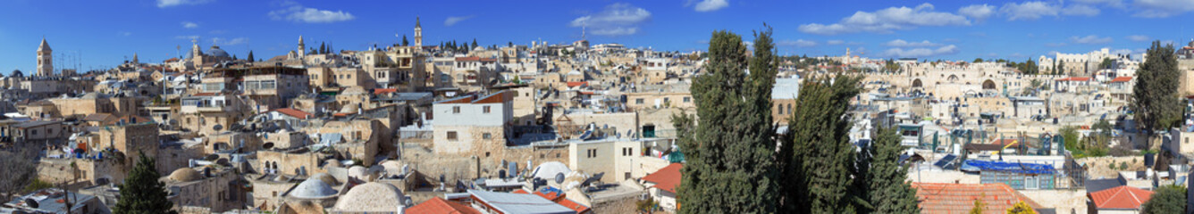 Fototapeta premium Panorama - Roofs of Old City, Jerusalem