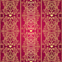 Seamless gold vintage lacy pattern